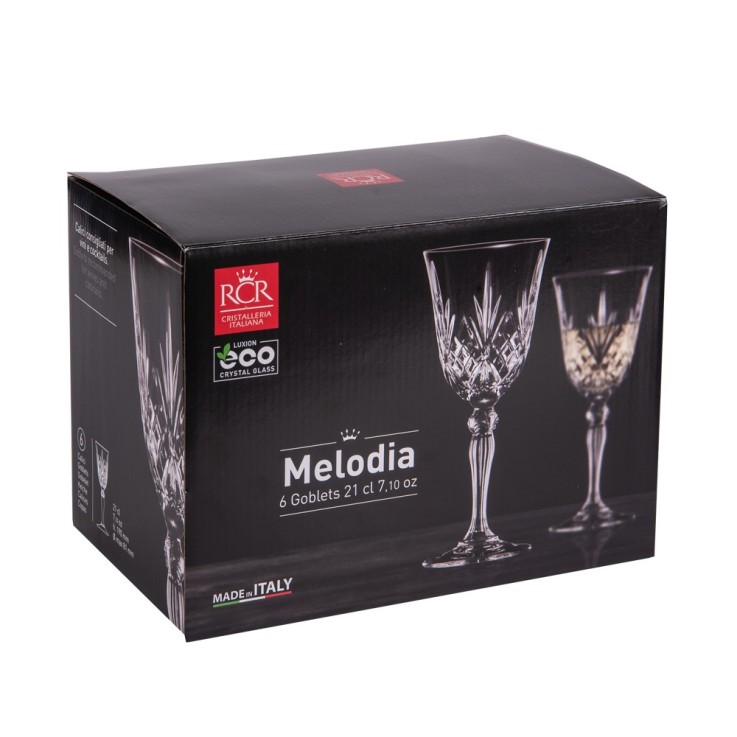 Boite de 6 verres à pied Mélodia 21 cl en cristallin