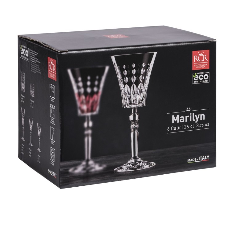 Verre à pied Marilyn 26 cl (lot de 6) en cristallin