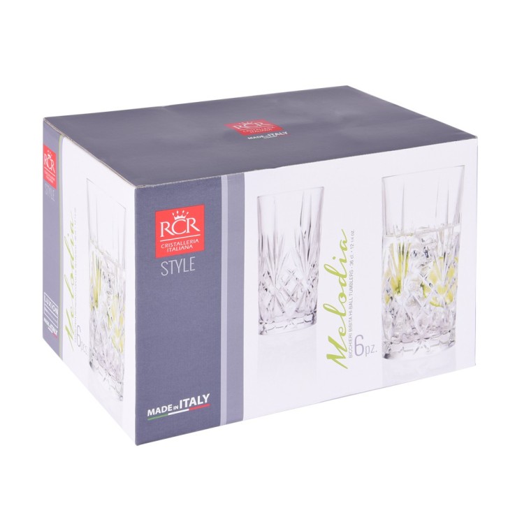 Gobelet forme haute Melodia 36 cl (lot de 6) en cristallin