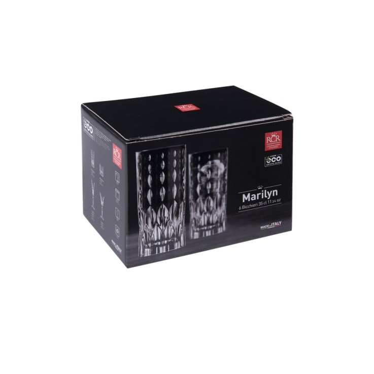 Gobelet forme haute Marilyn 35 cl (lot de 6) en verre