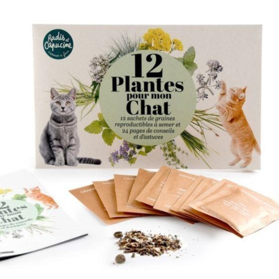 Enveloppe 12 sachets  -Jardiner pour mon chat