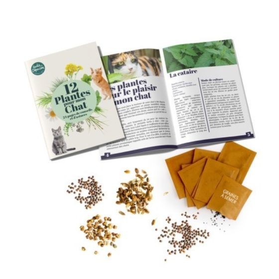 Enveloppe 12 sachets  -Jardiner pour mon chat