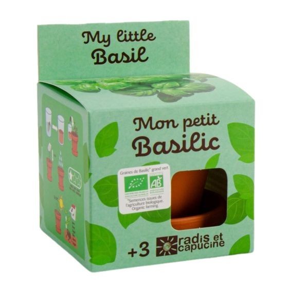 Mon petit basilic à semer Kit jardinage enfant 8 cm Bio