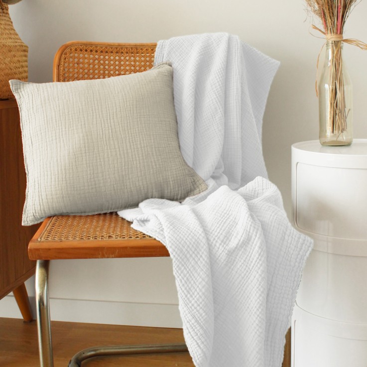 Plaid Simplement Gaufré en gaze de Coton