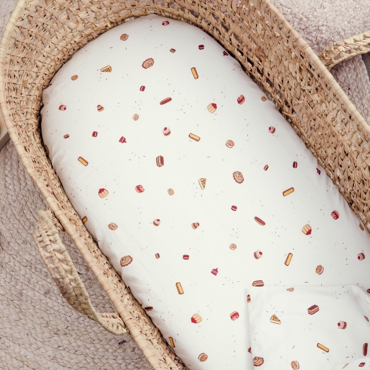Drap housse Coton Bio pour landau Gourmandises