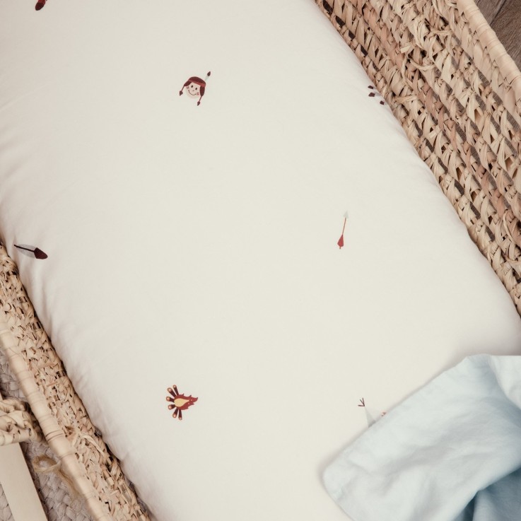 Drap housse Coton Bio pour landau Petite Plume
