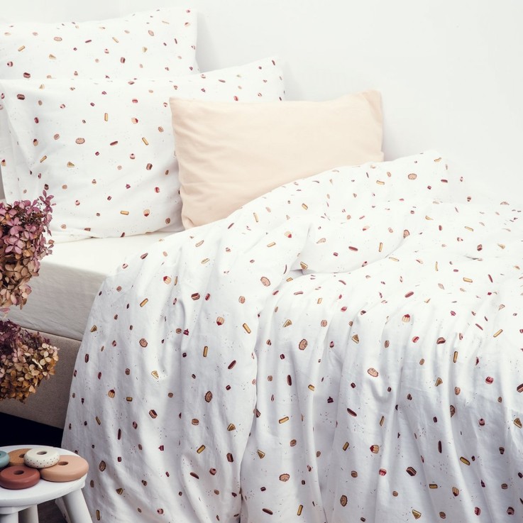 Drap housse Coton Bio Gourmandises 1 personne