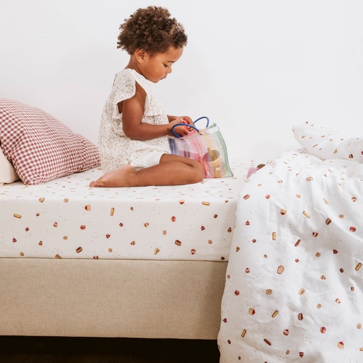 Drap plat 1 personne Coton Bio Gourmandises