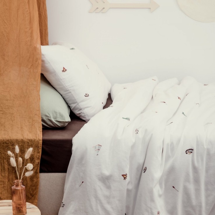 Drap plat 1 personne Coton Bio Petite Plume
