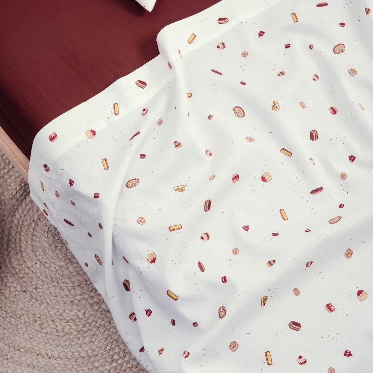 Drap plat Bébé Coton Bio Gourmandises