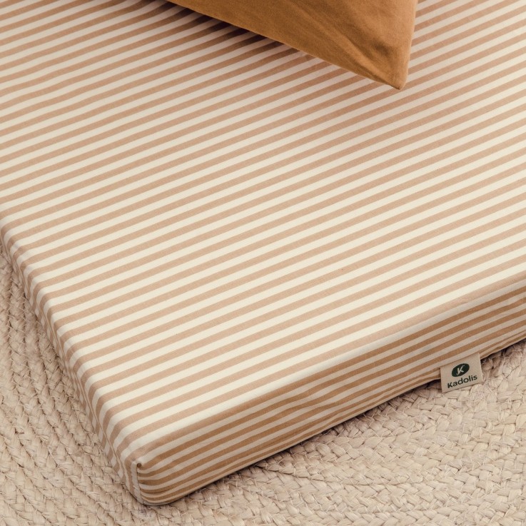Matelas d'appoint pliant coton bio rayé