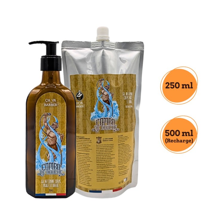 Recharge souple gel nettoyant 3-en-1 à l'Ancienne Senteur Cuir (500ml)