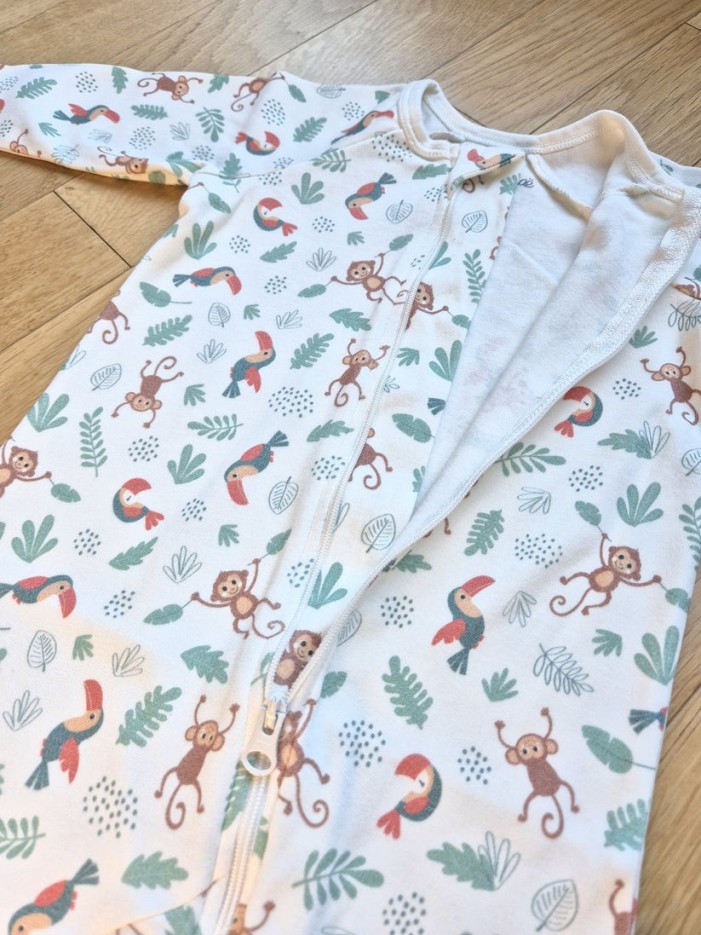 Pyjama bébé zippé et évolutif Malin comme un singe en Coton Bio