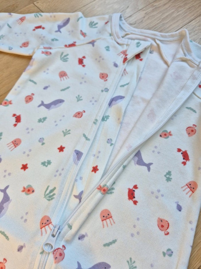 Pyjama bébé zippé et évolutif Comme un poisson en Coton Bio