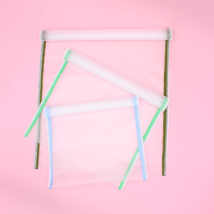 Sac congélation réutilisable transparent film plastique lot de 3