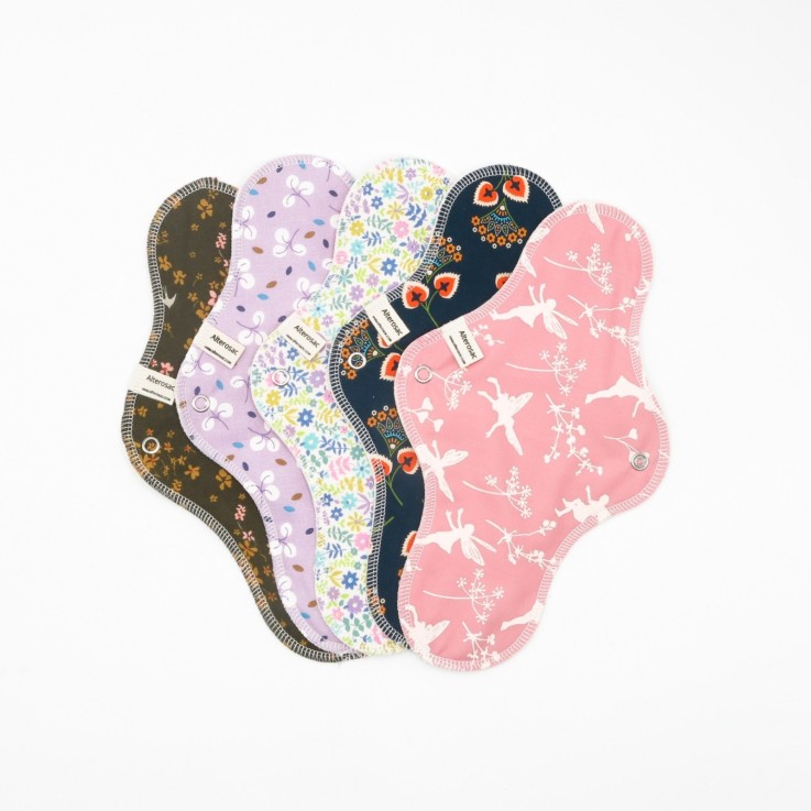 Serviette hygiénique lavable en Coton Bio L (flux abondant)