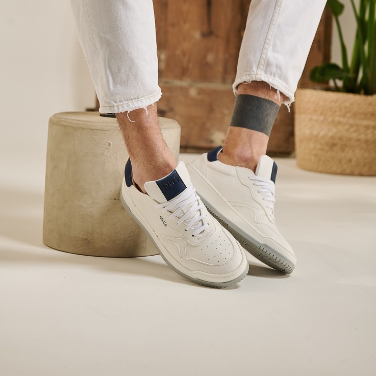 Basket basses Wave bianco Blu Vegan