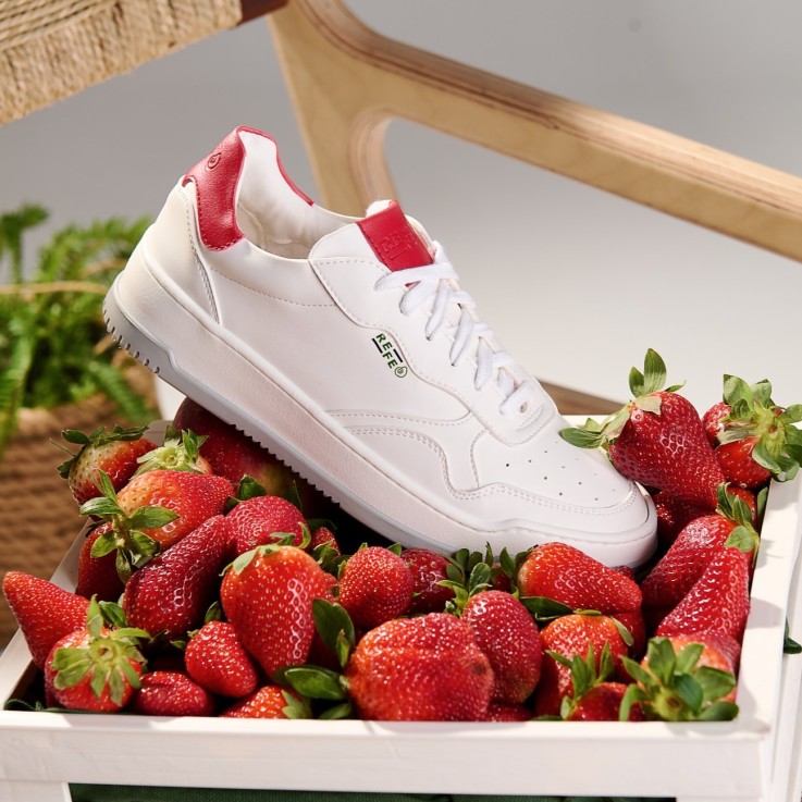 Basket basses Wave bianco rosso Vegan