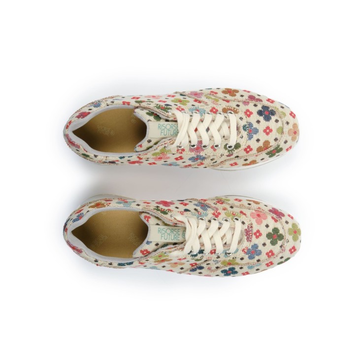 Basket basses Asia Fiori Bianco Vegan