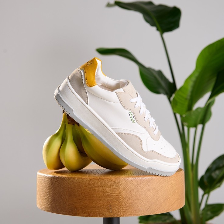 Basket basses Wave bianco Giallo Vegan