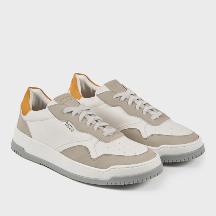 Basket basses Wave bianco Giallo Vegan