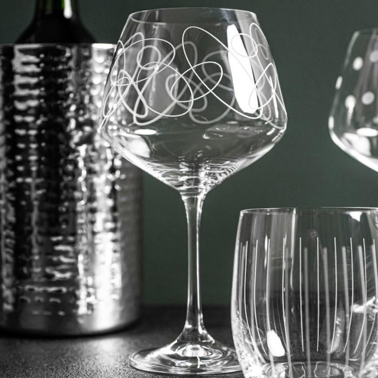 Coffret de 6 verres à pied dégustation Graphik 58 cl en cristallin