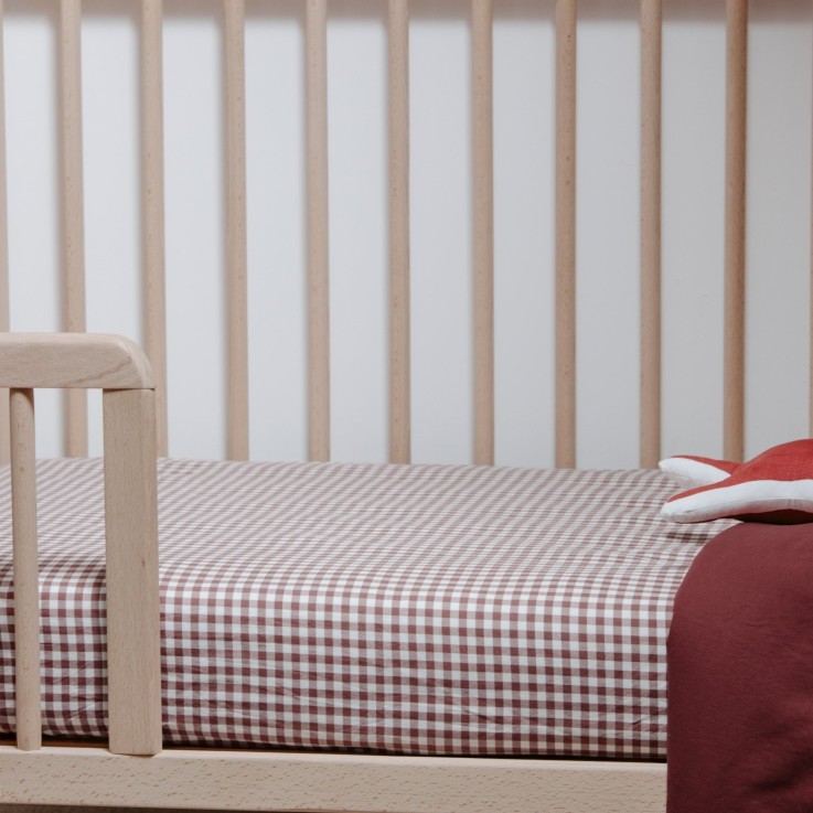 Drap housse bébé Percale de Coton Bio Vichy