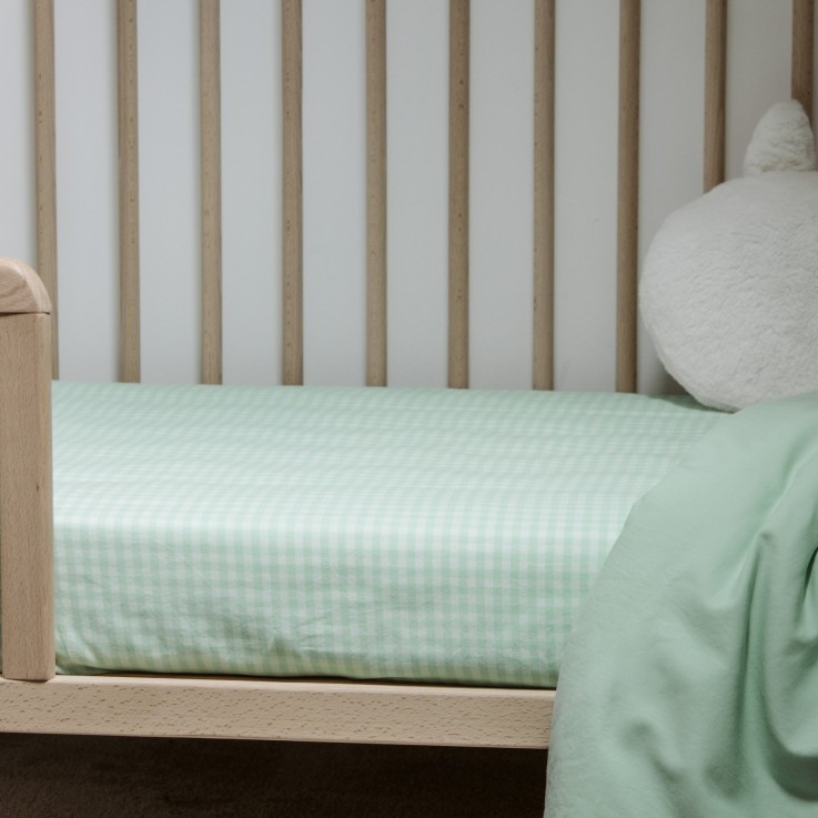 Drap housse bébé Percale de Coton Bio Vichy