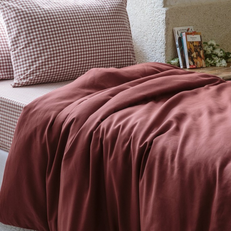 Drap housse Percale de Coton Bio Vichy 1 personne