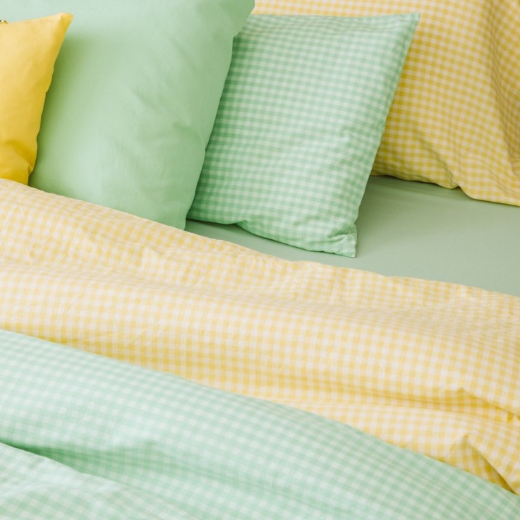 Housse de couette Percale de Coton Bio Vichy 1 personne