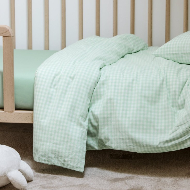 Housse de couette Percale de Coton Bio bébé Vichy