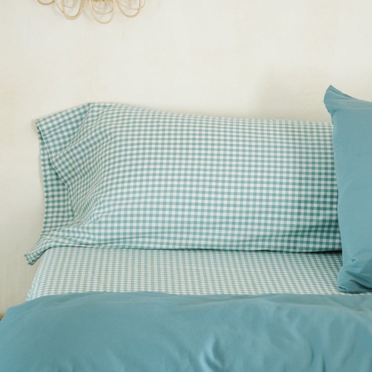 Taie traversin Percale de Coton Bio Vichy