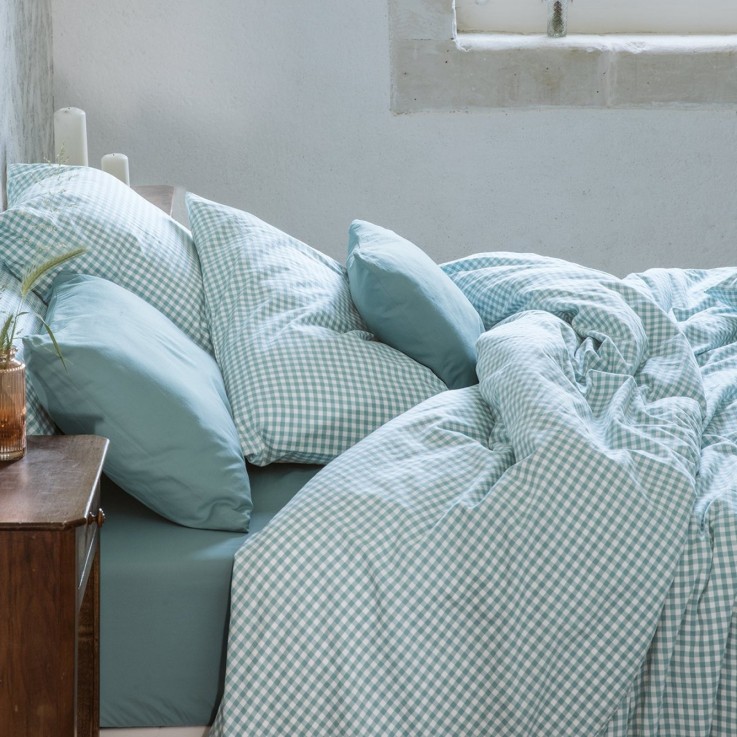 Taie traversin Percale de Coton Bio Vichy