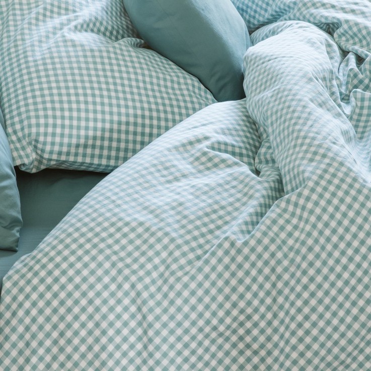 Taie traversin Percale de Coton Bio Vichy