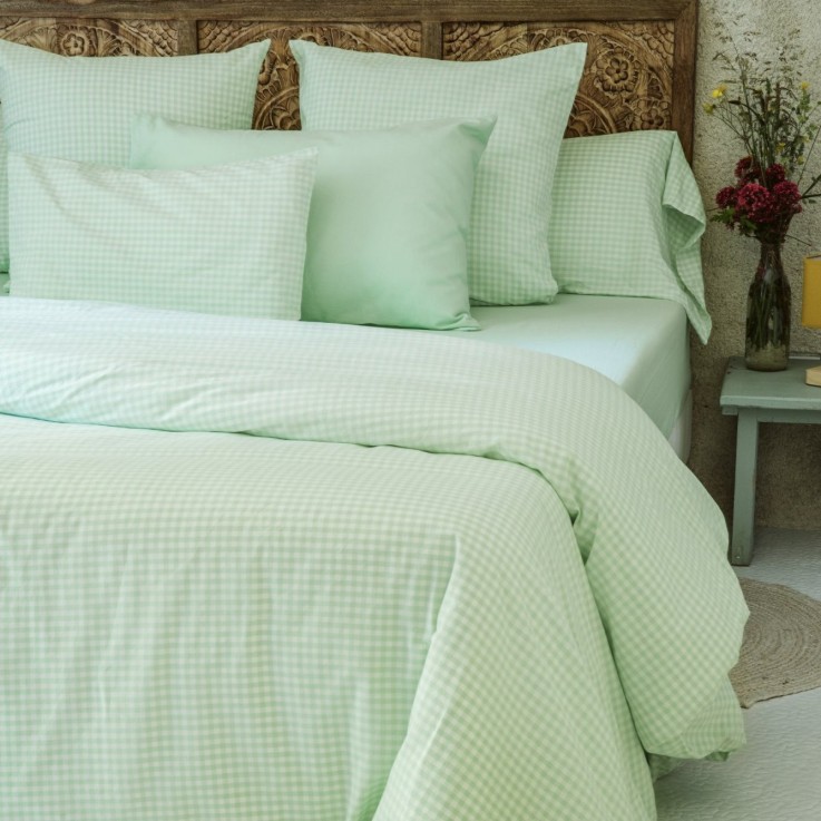 Taie traversin Percale de Coton Bio Vichy