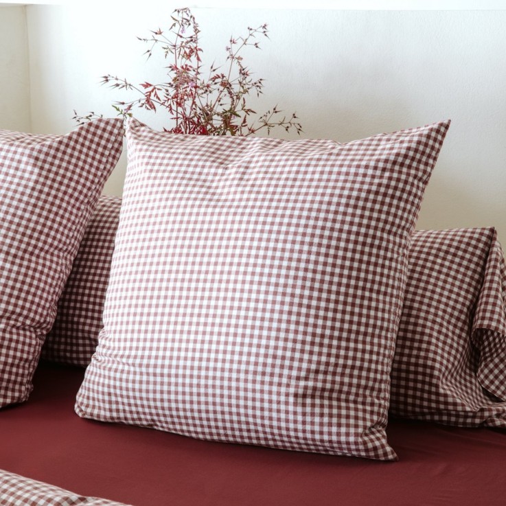 Taie traversin Percale de Coton Bio Vichy