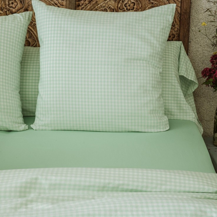 Taie d'oreiller Percale de Coton Bio Vichy