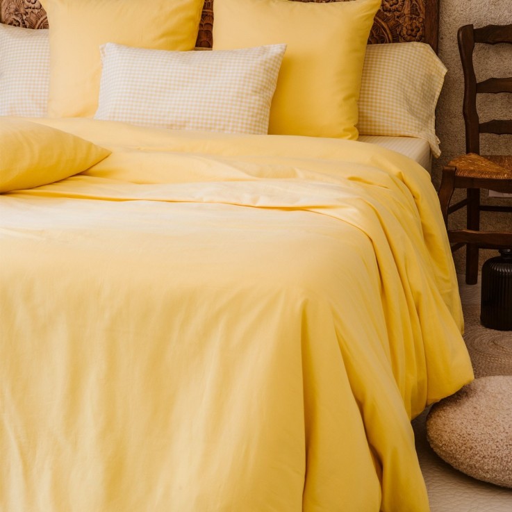 Drap housse Percale de Coton Bio Vichy adulte
