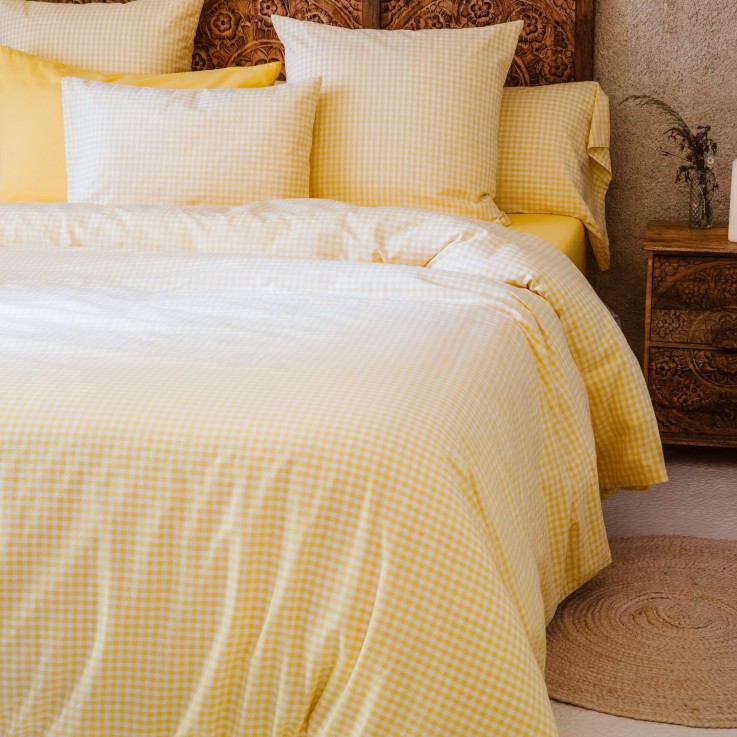 Housse de couette Adulte Percale de Coton Bio Vichy