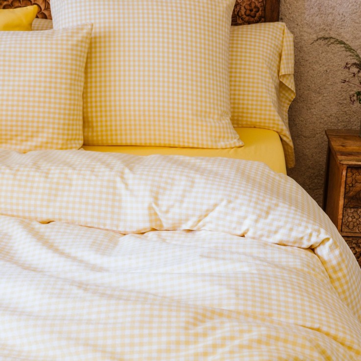 Housse de couette Adulte Percale de Coton Bio Vichy