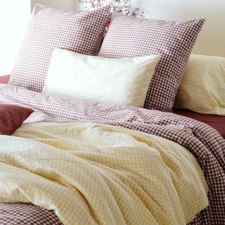 Housse de couette Adulte Percale de Coton Bio Vichy