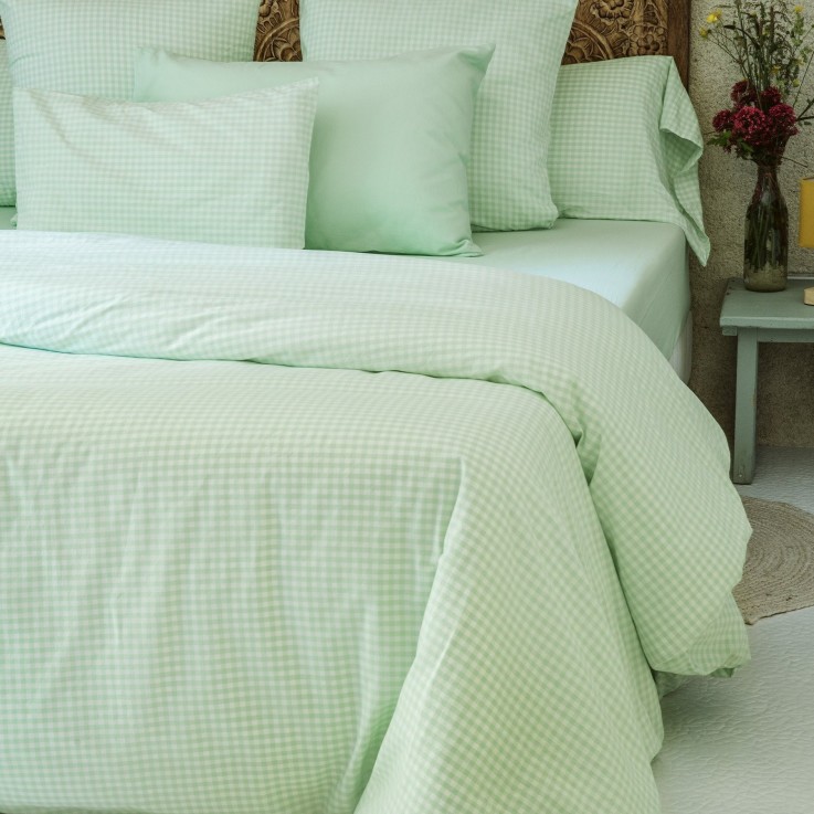 Housse de couette Adulte Percale de Coton Bio Vichy