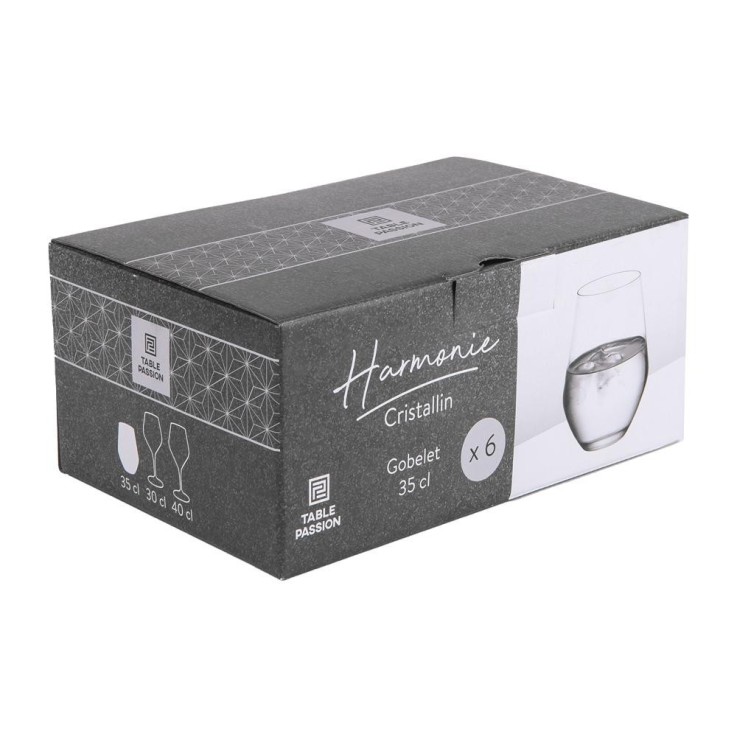 Boite de 6 gobelets Harmonie 35 cl en cristallin