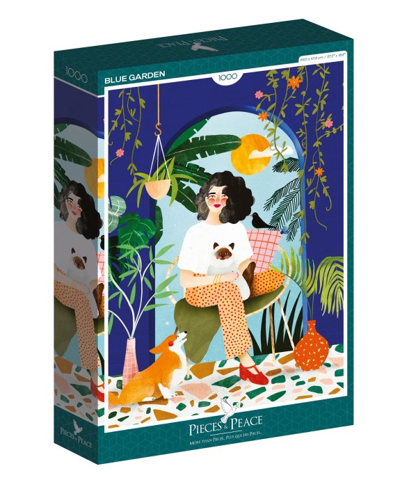 Puzzle 1000 pièces Blue garden