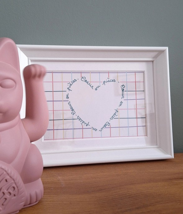 Carte postale Coeur en pièces