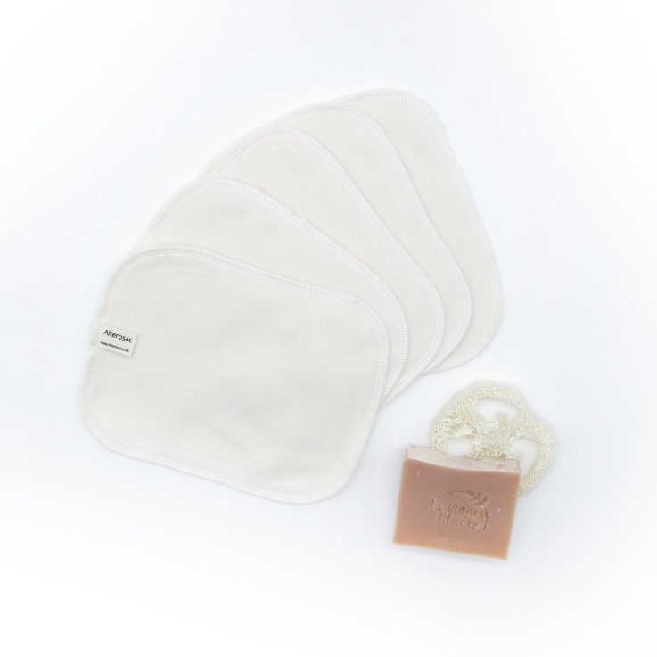Lingettes lavables en Coton Bio x 5 (L)