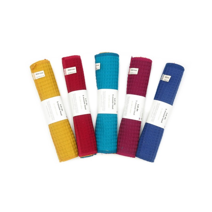 Essuie-tout lavable en Coton x 5