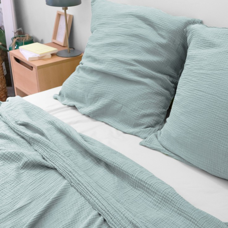 Drap plat Simplement Gaufré en gaze de Coton