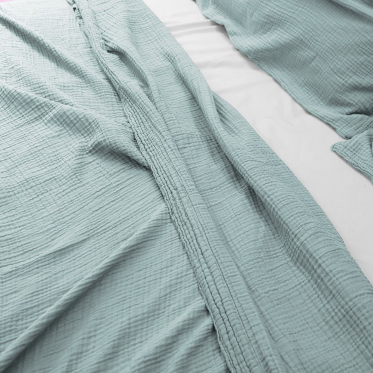 Drap plat Simplement Gaufré en gaze de Coton