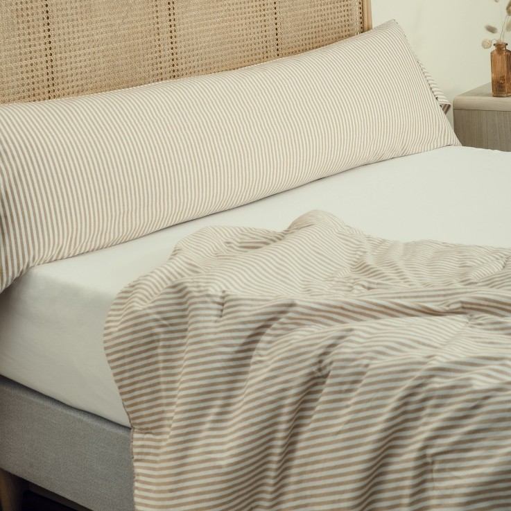 Taie traversin Percale de Coton Bio rayé
